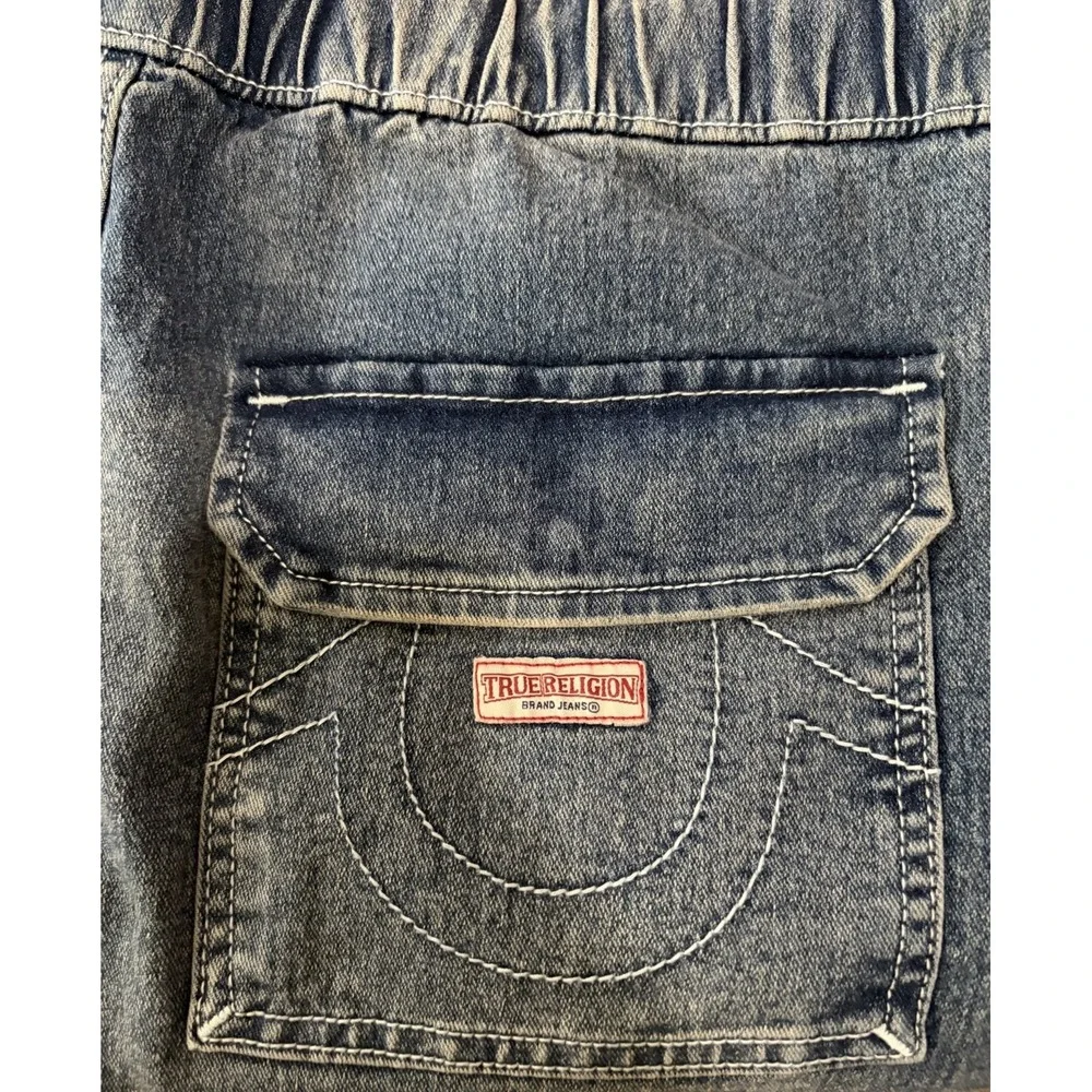 True Religion Vinny Carpenter Jeans Mens 34 Ultra Baggy Drawstring Wide Leg Y2K